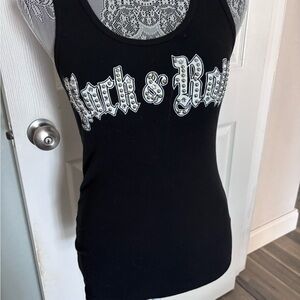 BEJEWELED COUTURE WOMENS TANK “Rock & Roll” SZ L